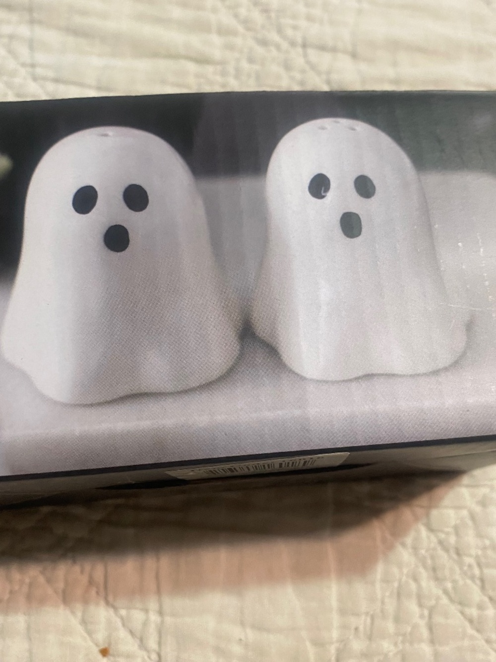 Ghost salt & pepper shakers, new in box
